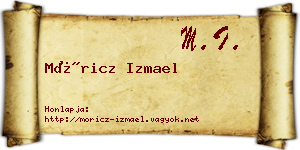 Móricz Izmael névjegykártya
